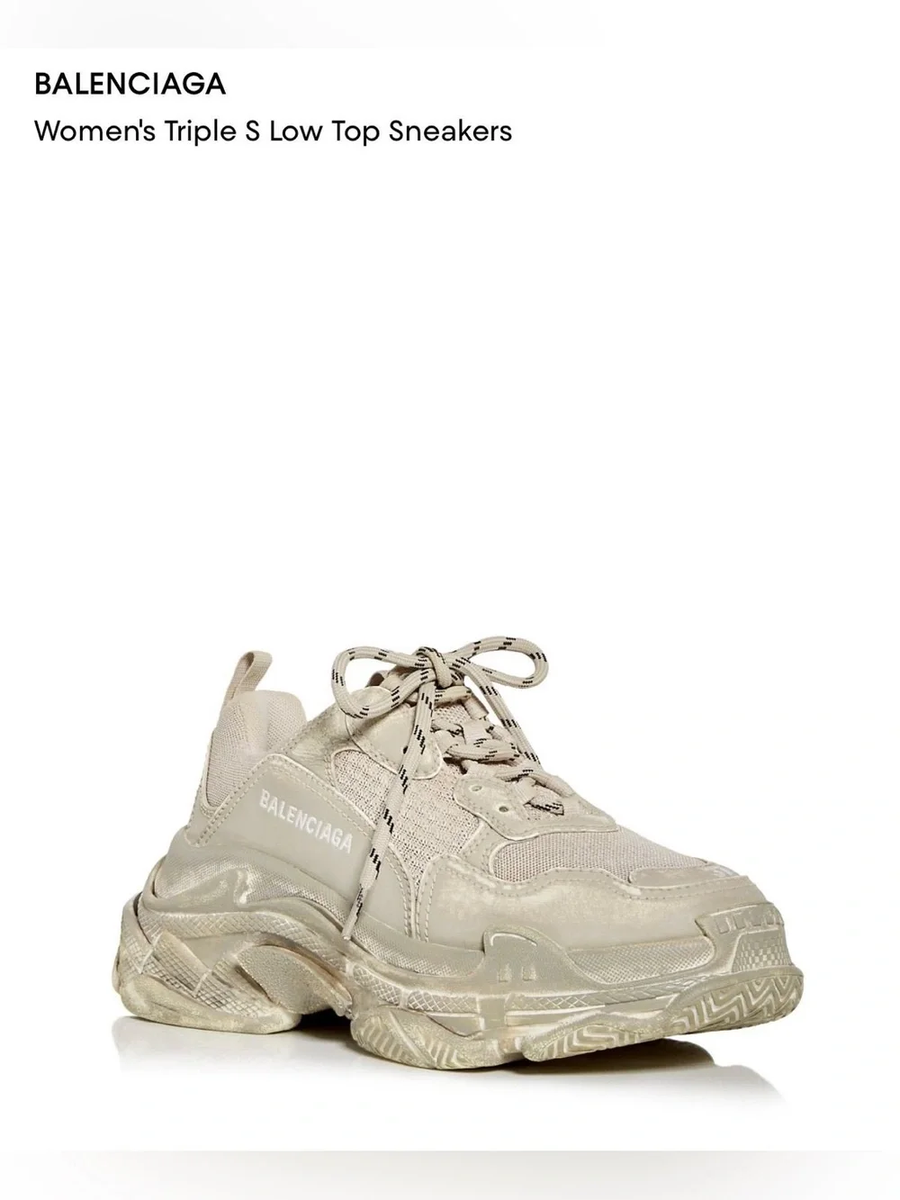 Balenciaga Women's Triple S Low Top Sneakers in Beige Cream
